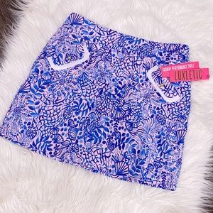 Lilly Pulitzer Monica Skort High Tides Good Vibes Luxletic Golf 10 NWT